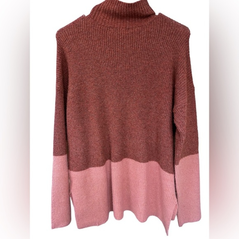 Olive+Oak Women's Two-Tone Sweater - Pink and Brown
